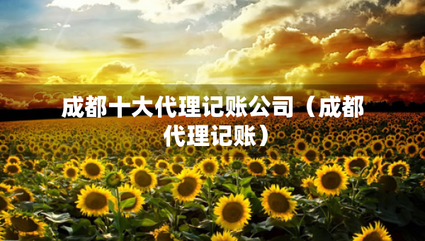 成都十大代理记账公司（成都 代理记账）