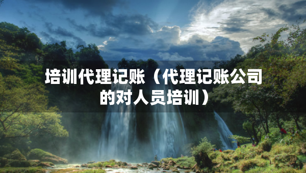 培训代理记账（代理记账公司的对人员培训）