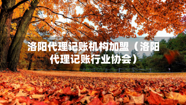 洛阳代理记账机构加盟（洛阳代理记账行业协会）
