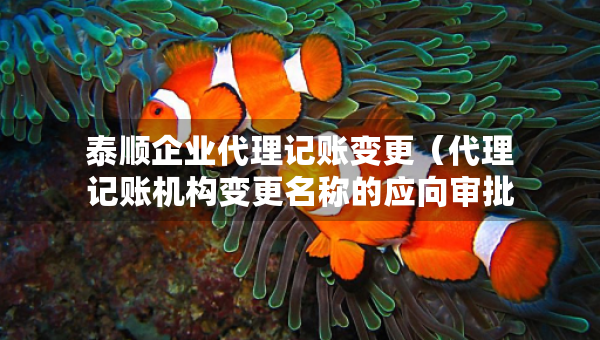 泰顺企业代理记账变更（代理记账机构变更名称的应向审批机关提交什么）