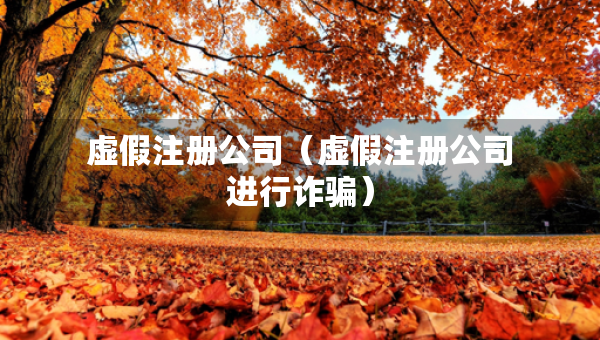 虚假注册公司（虚假注册公司进行诈骗）