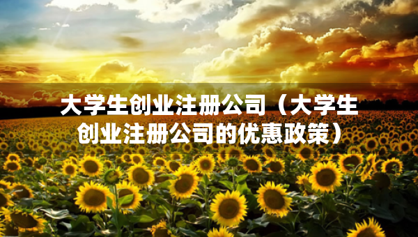 大学生创业注册公司（大学生创业注册公司的优惠政策）