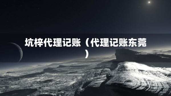 坑梓代理记账（代理记账东莞）