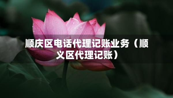 顺庆区电话代理记账业务（顺义区代理记账）