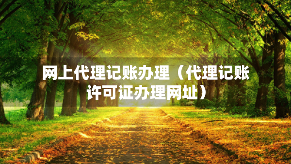 网上代理记账办理（代理记账许可证办理网址）