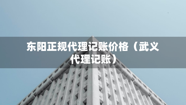 东阳正规代理记账价格（武义代理记账）