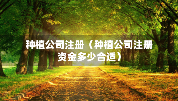 种植公司注册（种植公司注册资金多少合适）