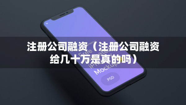 注册公司融资（注册公司融资给几十万是真的吗）