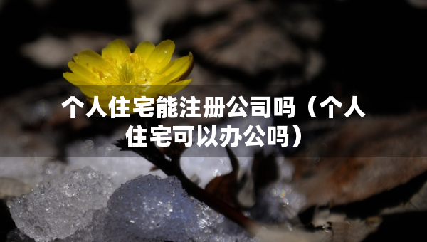 个人住宅能注册公司吗（个人住宅可以办公吗）