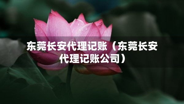 东莞长安代理记账（东莞长安代理记账公司）