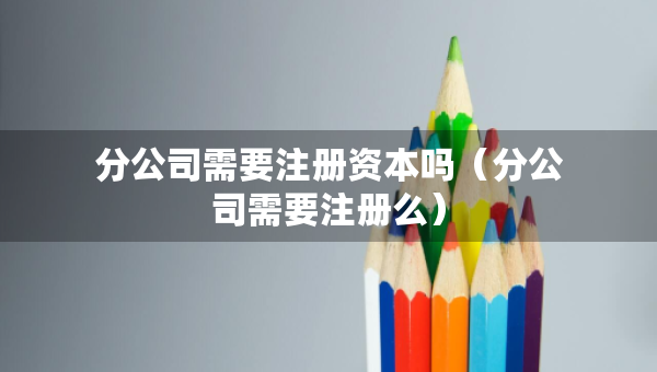 分公司需要注册资本吗（分公司需要注册么）