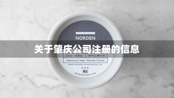 关于肇庆公司注册的信息
