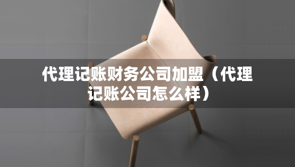 代理记账财务公司加盟（代理记账公司怎么样）
