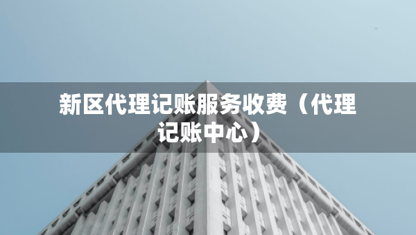 新区代理记账服务收费（代理记账中心）