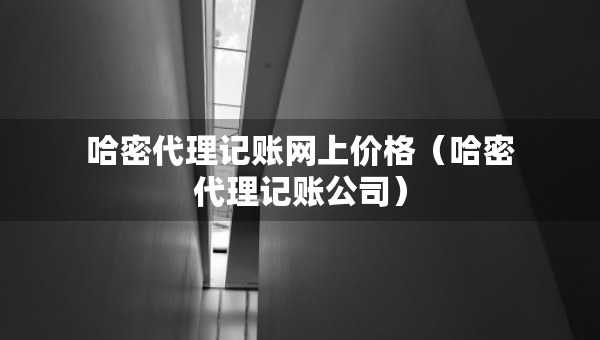 哈密代理记账网上价格（哈密代理记账公司）
