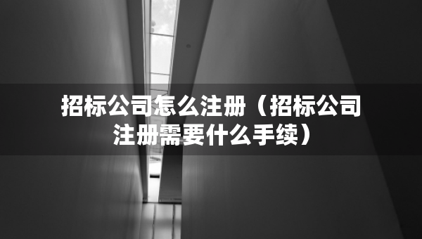 招标公司怎么注册（招标公司注册需要什么手续）