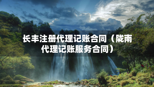 长丰注册代理记账合同（陇南代理记账服务合同）