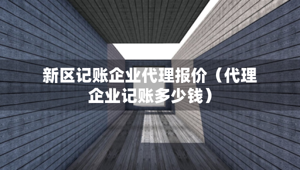 新区记账企业代理报价（代理企业记账多少钱）