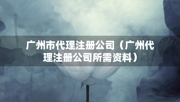 广州市代理注册公司（广州代理注册公司所需资料）