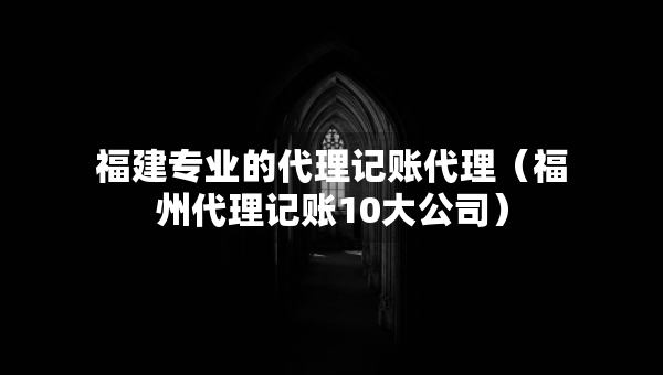 福建专业的代理记账代理（福州代理记账10大公司）