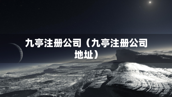 九亭注册公司（九亭注册公司地址）