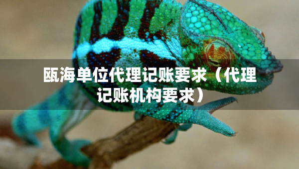 瓯海单位代理记账要求（代理记账机构要求）