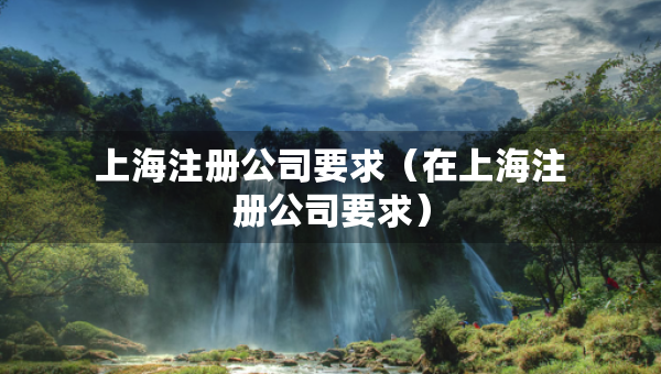 上海注册公司要求（在上海注册公司要求）