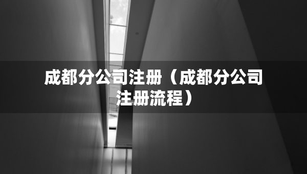 成都分公司注册（成都分公司注册流程）