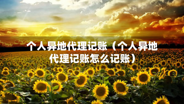 个人异地代理记账（个人异地代理记账怎么记账）