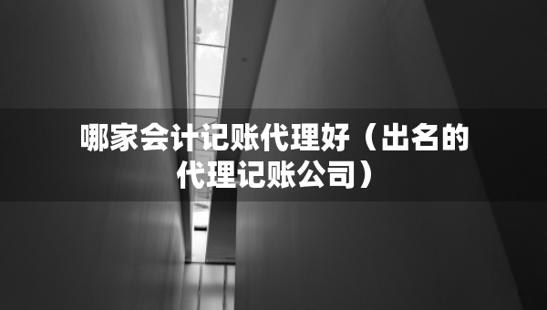 哪家会计记账代理好（出名的代理记账公司）