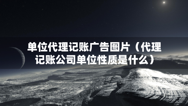 单位代理记账广告图片（代理记账公司单位性质是什么）