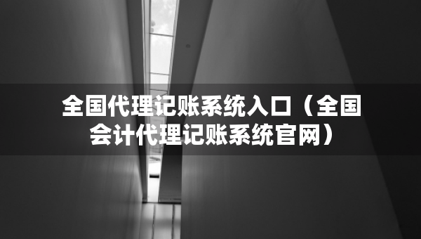 全国代理记账系统入口（全国会计代理记账系统官网）