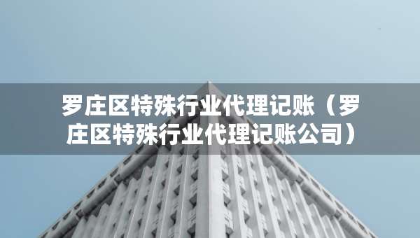 罗庄区特殊行业代理记账（罗庄区特殊行业代理记账公司）