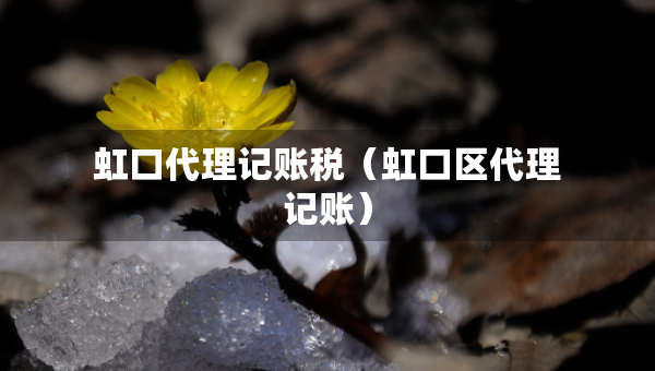 虹口代理记账税（虹口区代理记账）