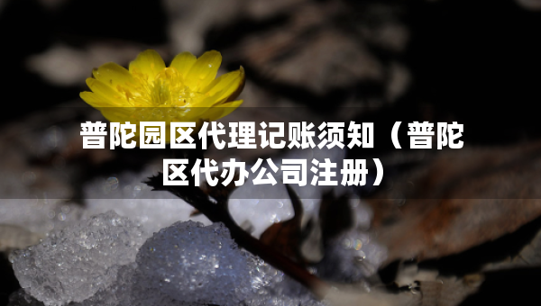 普陀园区代理记账须知（普陀区代办公司注册）