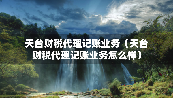 天台财税代理记账业务（天台财税代理记账业务怎么样）