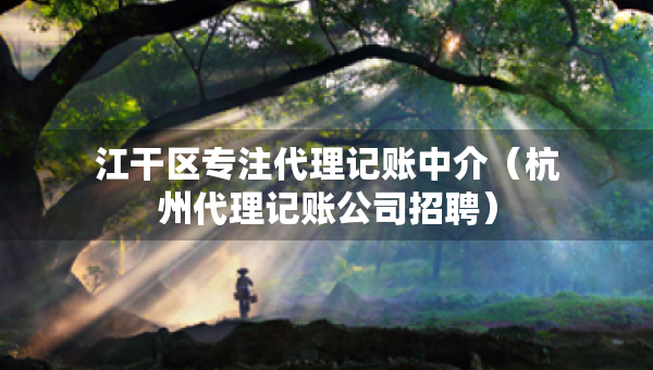 江干区专注代理记账中介（杭州代理记账公司招聘）