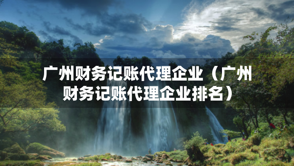 广州财务记账代理企业（广州财务记账代理企业排名）