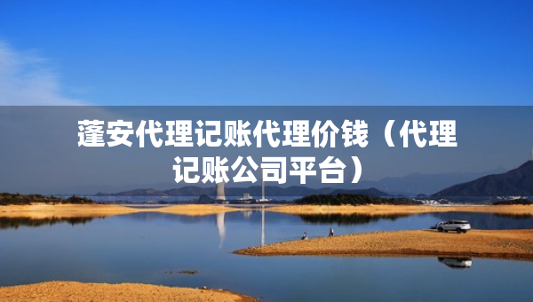 蓬安代理记账代理价钱（代理记账公司平台）