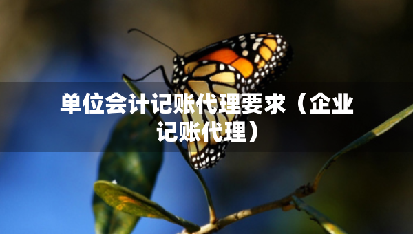 单位会计记账代理要求（企业记账代理）