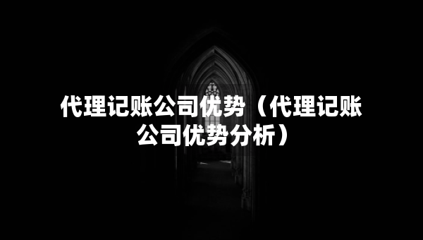 代理记账公司优势（代理记账公司优势分析）