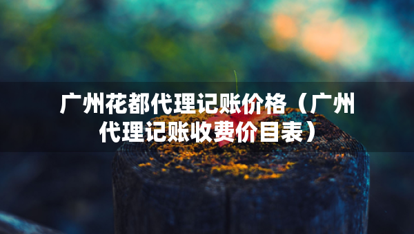 广州花都代理记账价格（广州代理记账收费价目表）