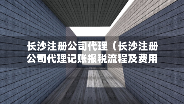 长沙注册公司代理（长沙注册公司代理记账报税流程及费用）