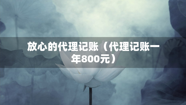 放心的代理记账（代理记账一年800元）