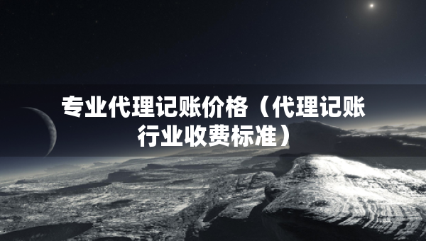 专业代理记账价格（代理记账行业收费标准）