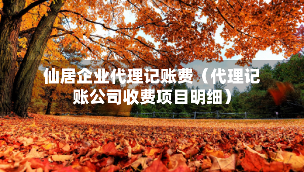 仙居企业代理记账费（代理记账公司收费项目明细）