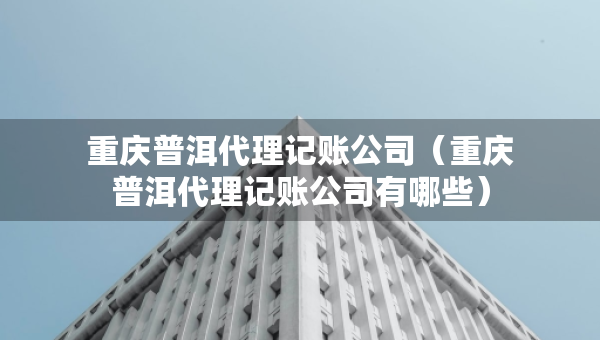 重庆普洱代理记账公司（重庆普洱代理记账公司有哪些）