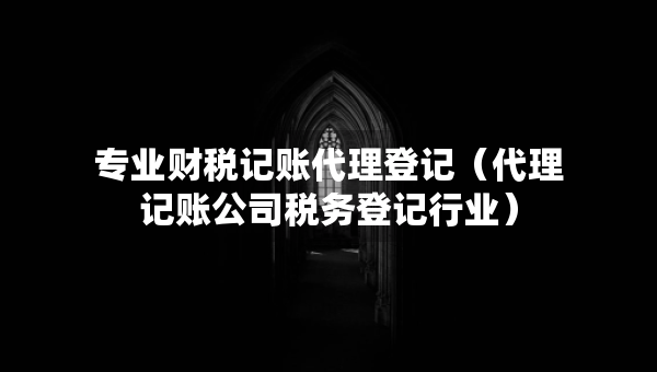 专业财税记账代理登记（代理记账公司税务登记行业）