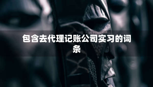 包含去代理记账公司实习的词条