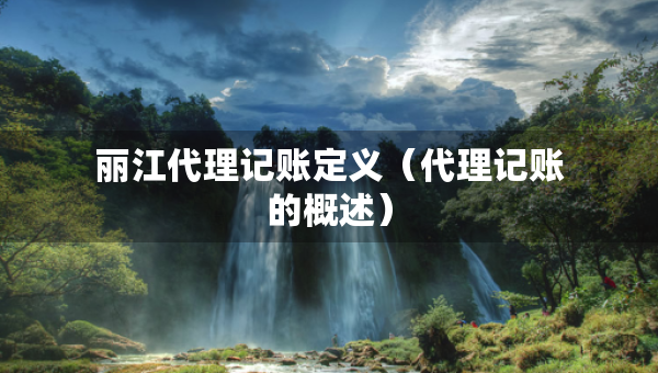 丽江代理记账定义（代理记账的概述）